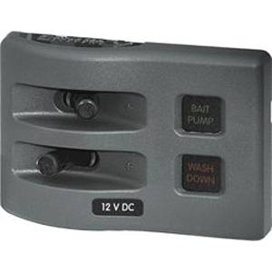 Blue Sea 4302 WeatherDeck Water Resistant Fuse Panel - 2 Position - Grey image 0