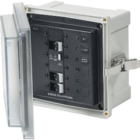 Blue Sea 3122 - Sms Panel Enclosure W/Elci (16a) & 2 Branch (8a) - 230v Ac