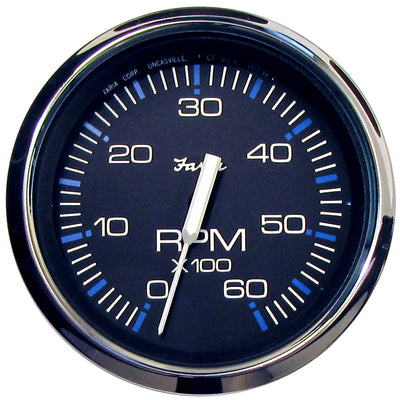 Faria Chesapeake Black 4" Tachometer - 6000 RPM (Gas) (Inboard &amp; I/O) image 1