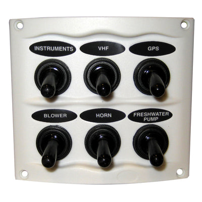 BEP Waterproof Panel - 6 Switches - White image 1
