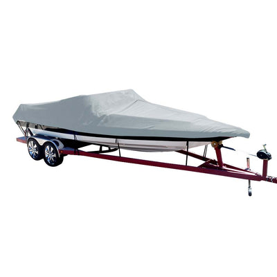 Carver Poly-Flex II Styled-to-Fit Boat Cover f/20.5' Sterndrive Ski Boats with Low Profile Windshield - Grey image 1