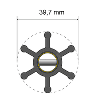 Albin Group Premium Impeller Kit - 39.7 X 12 X 19.2 Mm - 6 Blade - Pin Insert