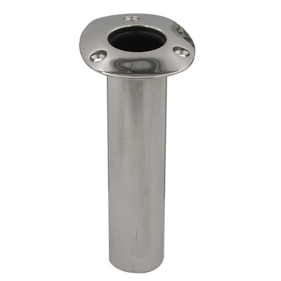 C.E. Smith 70 Series Standard Flush Mount Rod Holder - 0 Degree - Stainless Steel - Cast Bottom - Black Liner image 1