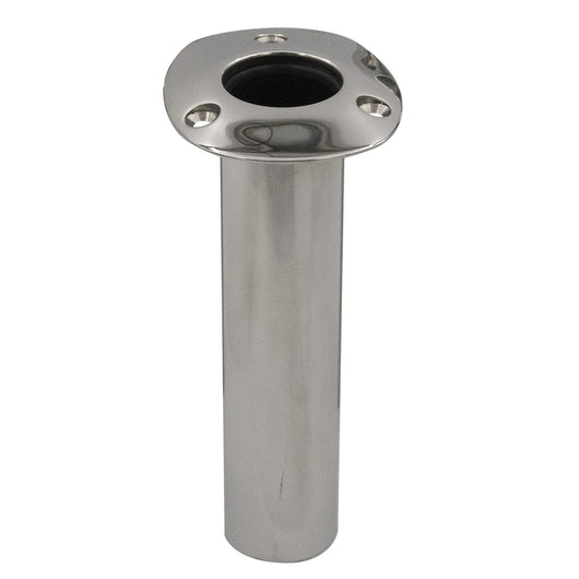 C.E. Smith 70 Series Standard Flush Mount Rod Holder - 0 Degree - Stainless Steel - Cast Bottom - Black Liner image 1