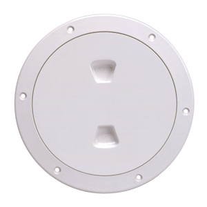 Beckson 6" Smooth Center Screw-Out Deck Plate - White image 0