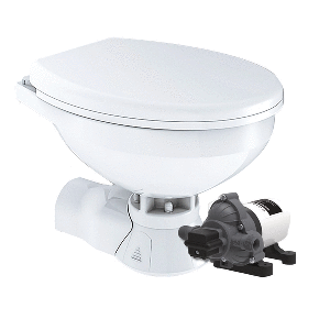 Commodore Quiet Flush Electric Toilet - Rear Macerator - Raw Water Pump - Regular Size image 0
