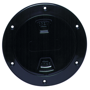 Beckson 4" Smooth Center Screw-Out Deck Plate - Black image 0