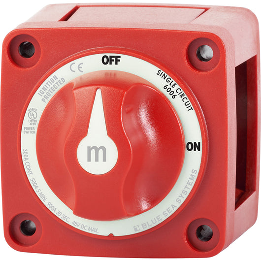 Blue Sea 6006 m-Series (Mini) Battery Switch Single Circuit ON/OFF Red image 1