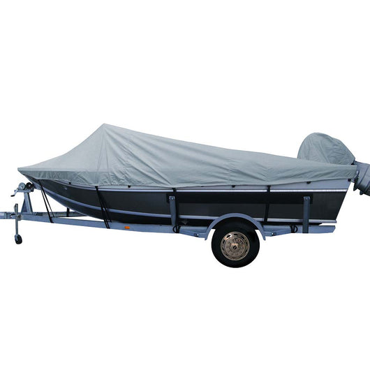 Carver Poly-Flex II Styled-to-Fit Boat Cover f/18.5' Aluminum Boats w/High Forward Mounted Windshield - Grey image 1