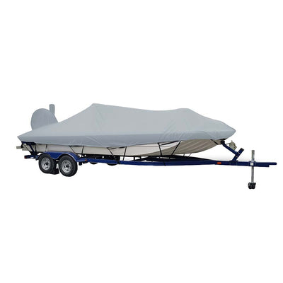 Carver Sun-DURA&reg; Extra Wide Series Styled-to-Fit Boat Cover f/18.5' Aluminum Modified V Jon Boats - Grey image 1