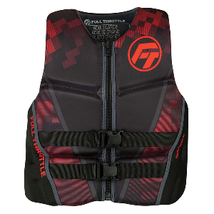 Full Throttle Men's Rapid-Dry Flex-Back Life Jacket - XL - Black/Red image 0